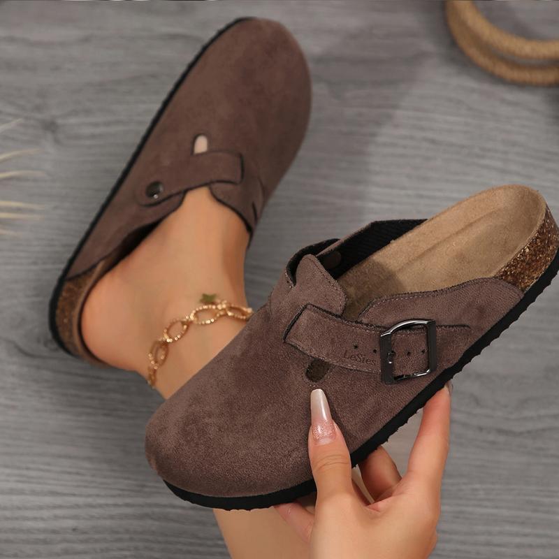 Women’s Cozy Suede Cork Footbed Slippers – Soft, Comfortable, Casual Slip-Ons