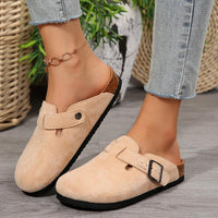 Women’s Cozy Suede Cork Footbed Slippers – Soft, Comfortable, Casual Slip-Ons