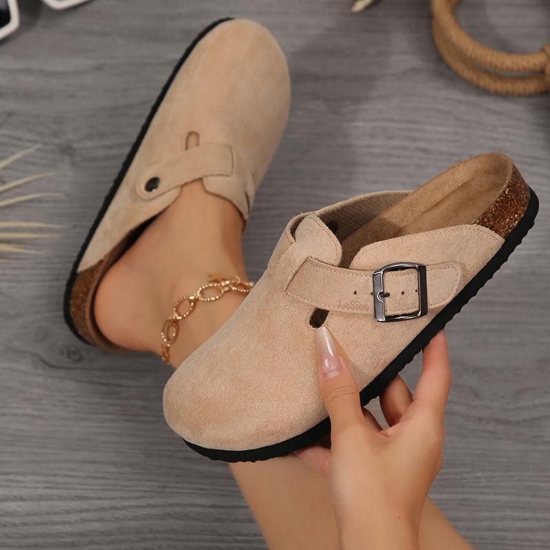 Women’s Cozy Suede Cork Footbed Slippers – Soft, Comfortable, Casual Slip-Ons