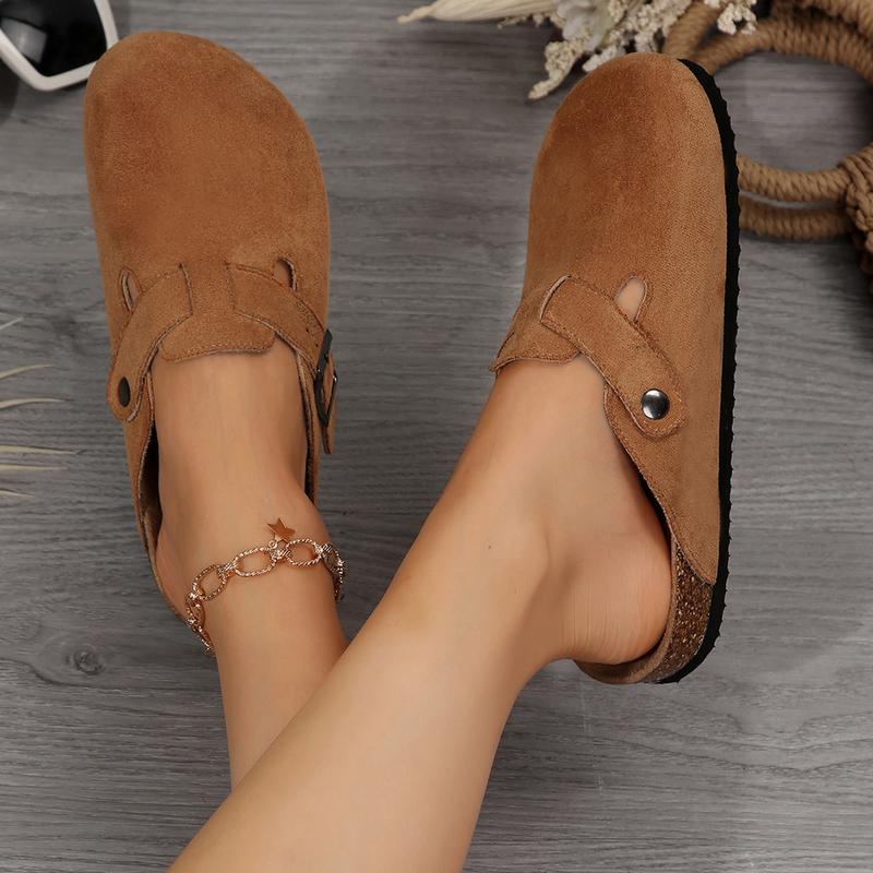 Women’s Cozy Suede Cork Footbed Slippers – Soft, Comfortable, Casual Slip-Ons