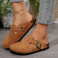 Women’s Cozy Suede Cork Footbed Slippers – Soft, Comfortable, Casual Slip-Ons