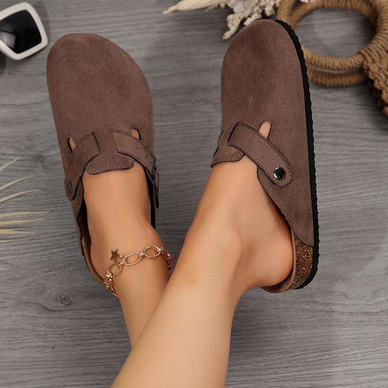 Women’s Cozy Suede Cork Footbed Slippers – Soft, Comfortable, Casual Slip-Ons